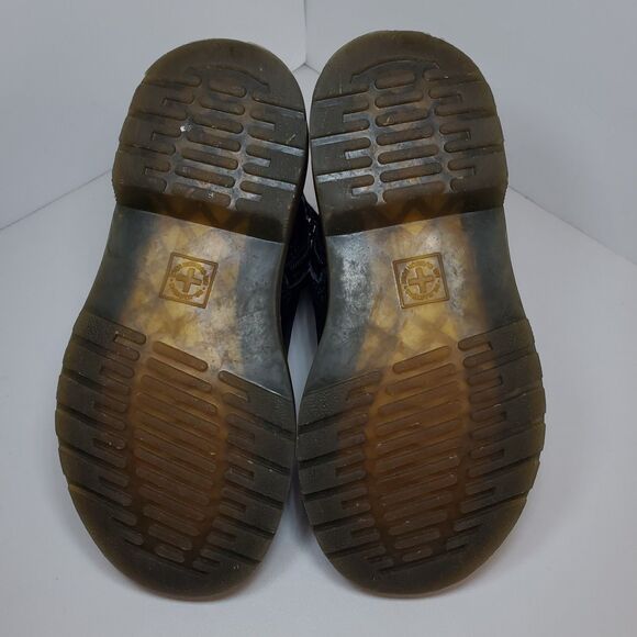 Dr. Martens Girls/Kids Black Leather Lace-Up Ankle Combat Boots Size 12 Zip Side - Picture 9 of 12